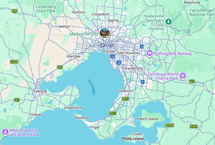 Map of Melbourne and surrounding suburbs serviced by JML Cleaning Services